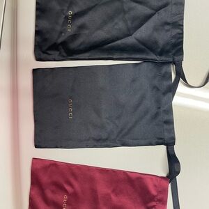 3 Gucci Sunglasses dust Pouches - 2 Black and 1 Burgundy